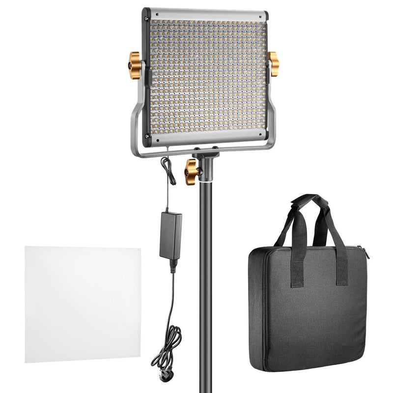 Neewer Bi-color LED 480 Video Light and Stand Kit with Battery and Charger for Studio, YouTube Video Shooting, Durable Metal Frame, Dimmable with U Bracket, 3200-5600K, CRI 96+ (2 Pack)