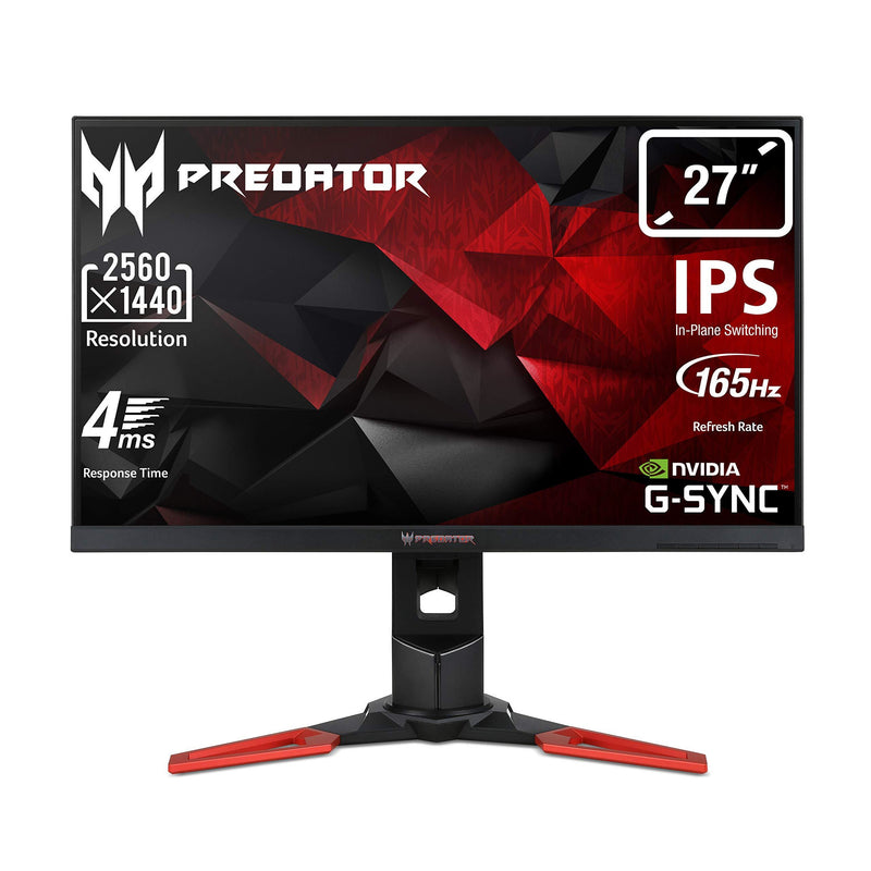 Acer Predator XB271HUbmiprz 27 Inch WQHD Gaming Monitor, (IPS Panel, G-Sync, 165 Hz (OC), 4ms, ZeroFrame, DP, HDMI, USB Hub) Black/Red