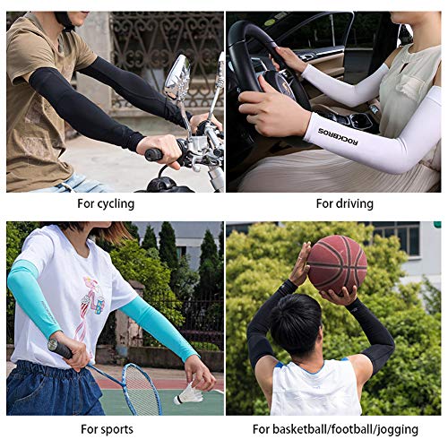 Vagasi UV Protection Unisex Arm sleeves Compression Arm Support Cover Arm Breathable for Cycling Basketball